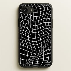 Black Wavy Grid Pattern  -  Phone Case for iPhone 16e