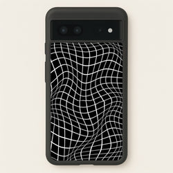 Black Wavy Grid Pattern  -  Phone Case for Google Pixel 7
