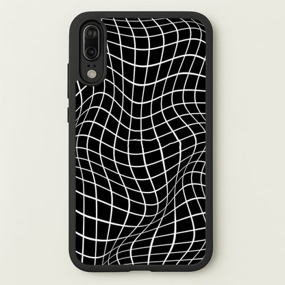 Black Wavy Grid Pattern  -  Phone Case for Huawei P20