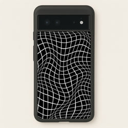 Black Wavy Grid Pattern  -  Phone Case for Google Pixel 6