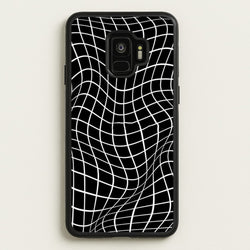 Black Wavy Grid Pattern  -  Phone Case for Galaxy S9