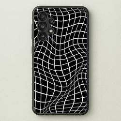 Black Wavy Grid Pattern  -  Phone Case for Galaxy A13