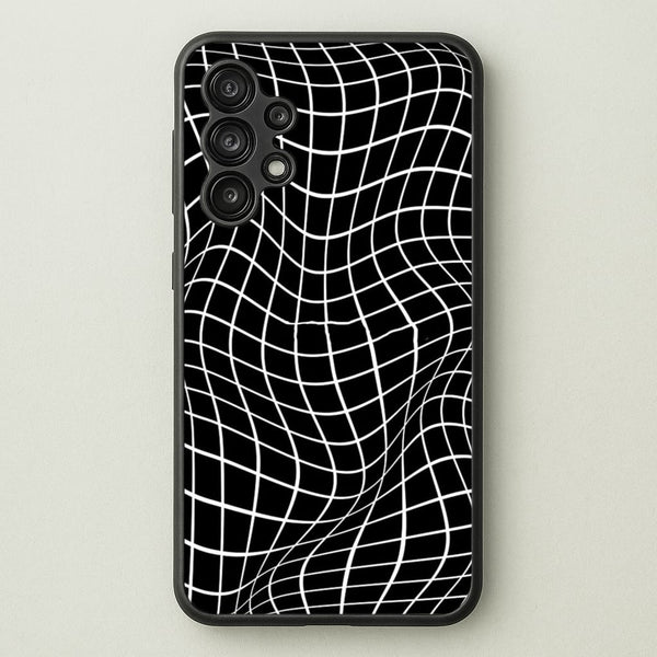 Black Wavy Grid Pattern  -  Phone Case for Galaxy A13