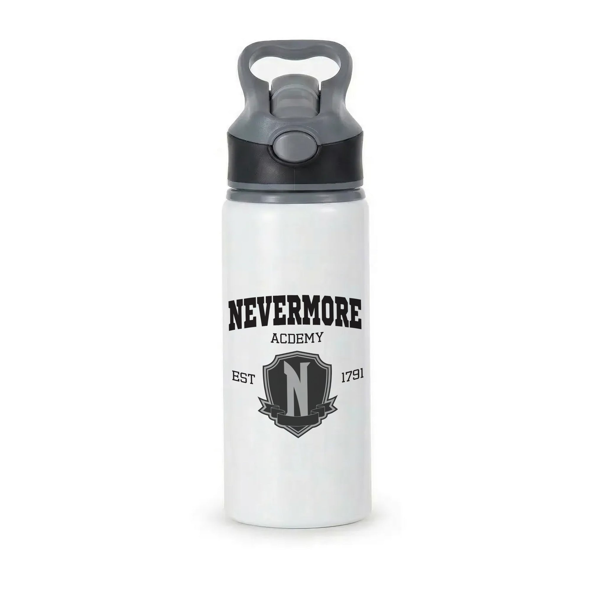 Addams Academy Gray Active Water Bottle - Black