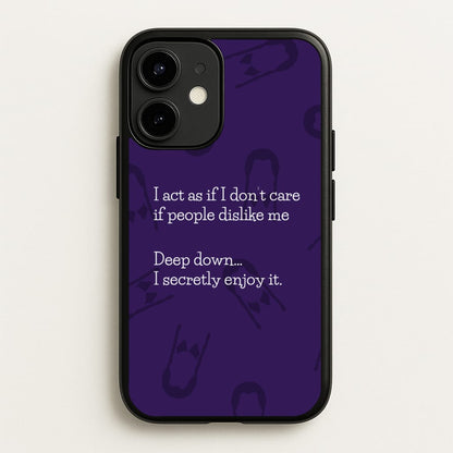 Deep Down.. I Secretly Enjoy It  - Wednesday Phone Case for iPhone 12 Mini