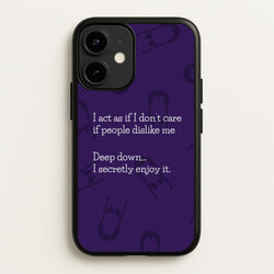 Deep Down.. I Secretly Enjoy It  - Wednesday Phone Case for iPhone 12 / 12 Pro