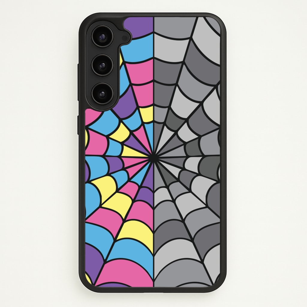 Colourful And Gray Spiderweb  - Wednesday Phone Case for Galaxy S23