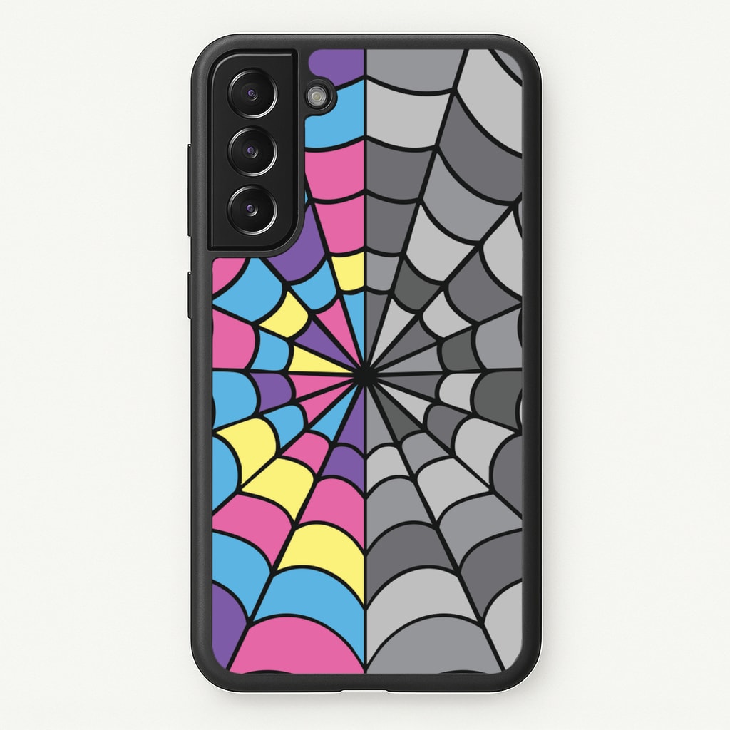 Colourful And Gray Spiderweb  - Wednesday Phone Case for Galaxy S22