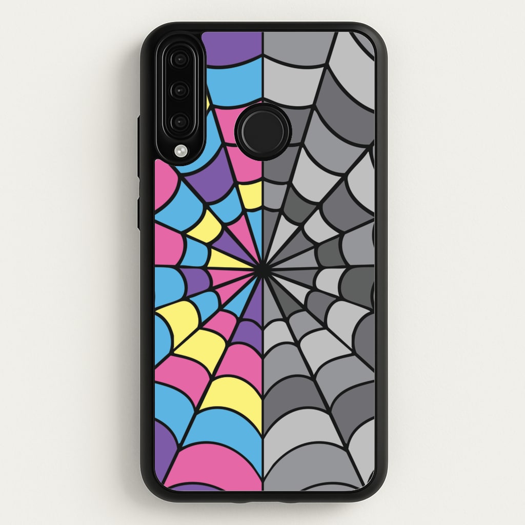 Colourful And Gray Spiderweb  - Wednesday Phone Case for Huawei P30 Lite