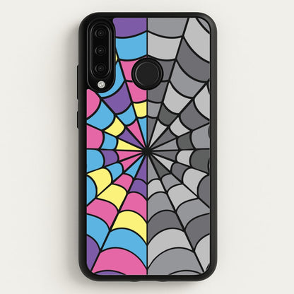 Colourful And Gray Spiderweb  - Wednesday Phone Case for Huawei P30 Lite