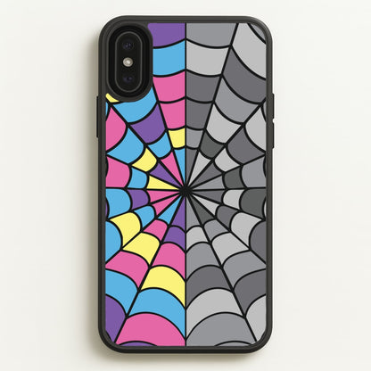 Colourful And Gray Spiderweb  - Wednesday Phone Case for iPhone XS Max