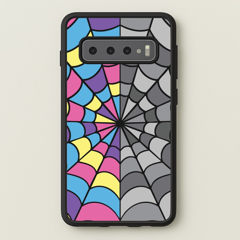Colourful And Gray Spiderweb  - Wednesday Phone Case for Galaxy S10 Plus