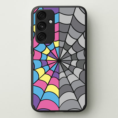 Colourful And Gray Spiderweb  - Wednesday Phone Case for Galaxy A55