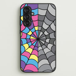 Colourful And Gray Spiderweb  - Wednesday Phone Case for Galaxy S23FE
