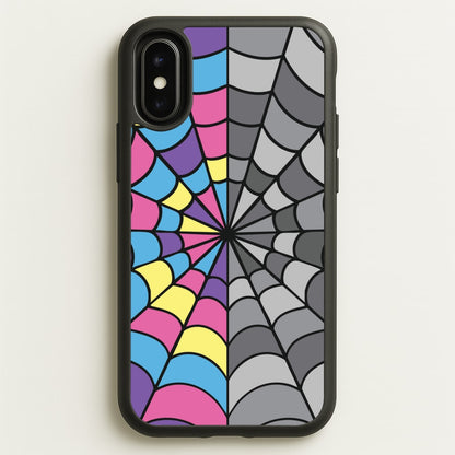 Colourful And Gray Spiderweb  - Wednesday Phone Case for iPhone X / XS