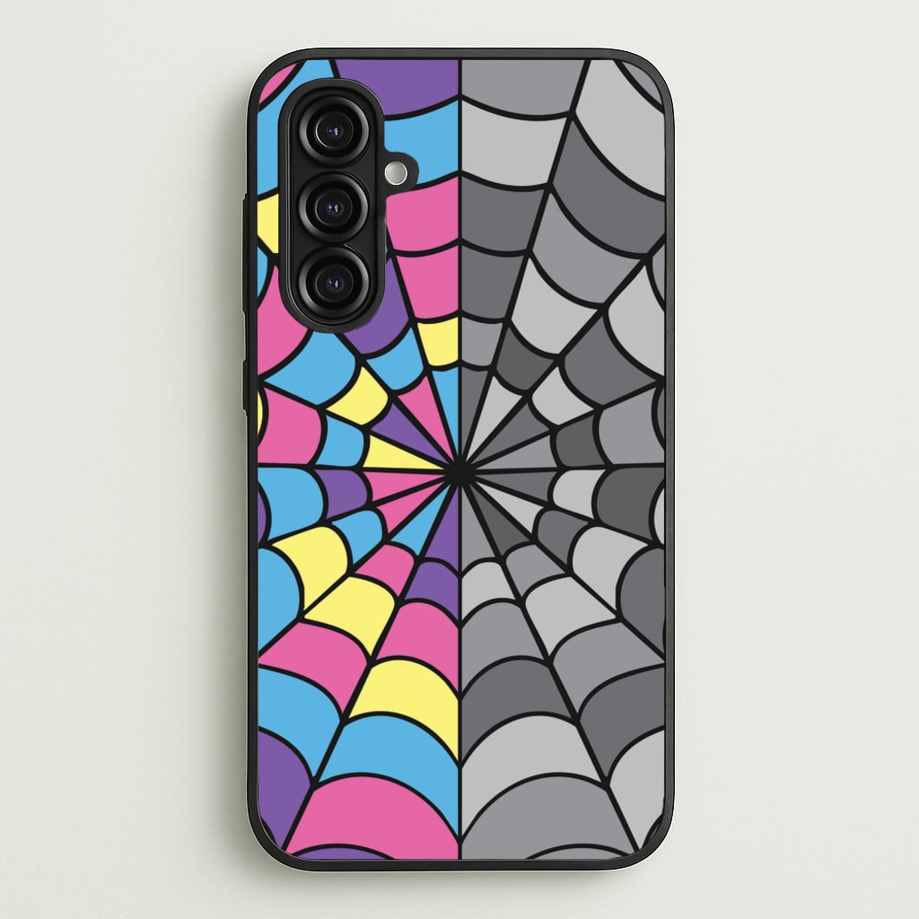 Colourful And Gray Spiderweb  - Wednesday Phone Case for Galaxy A16