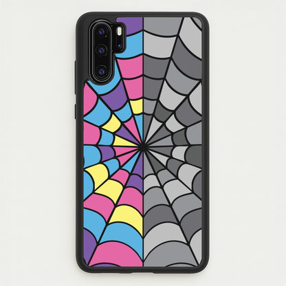 Colourful And Gray Spiderweb  - Wednesday Phone Case for Huawei P30 Pro