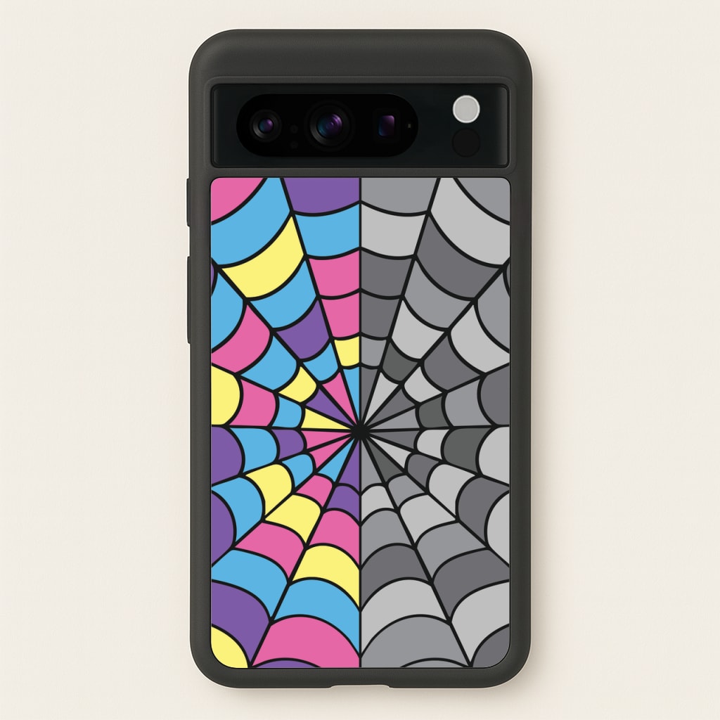 Colourful And Gray Spiderweb  - Wednesday Phone Case for Google Pixel 8 Pro