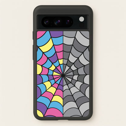Colourful And Gray Spiderweb  - Wednesday Phone Case for Google Pixel 8 Pro