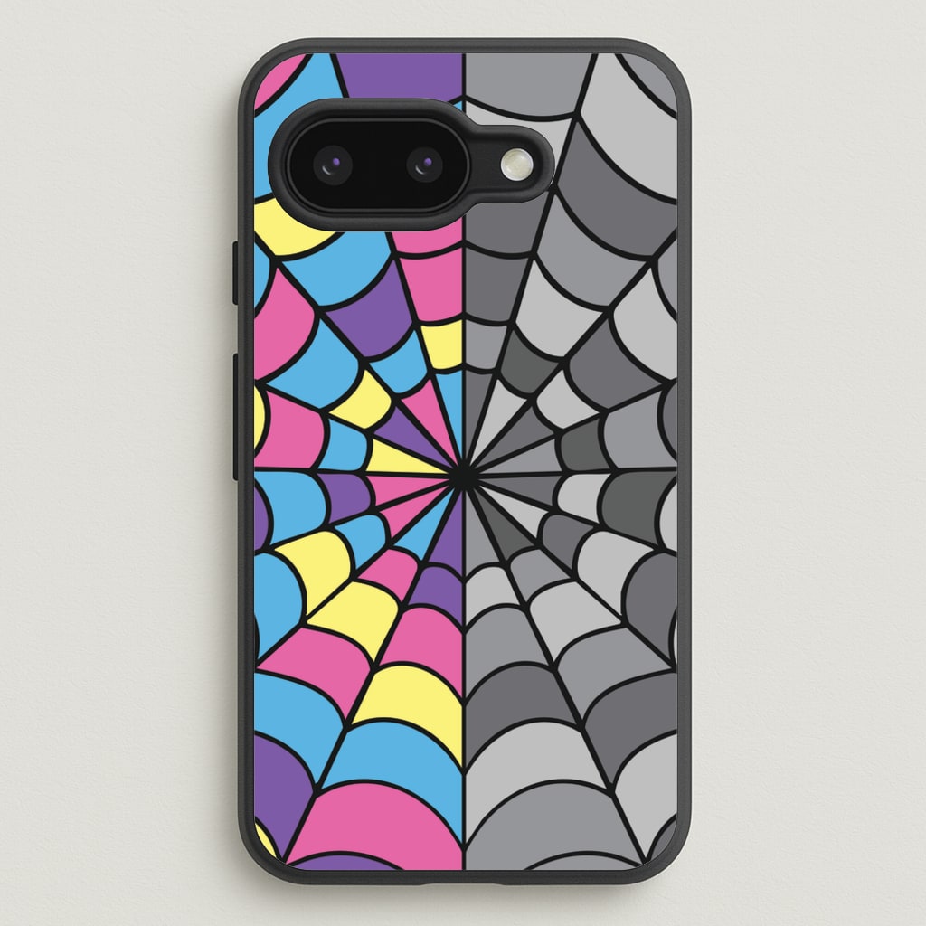 Colourful And Gray Spiderweb  - Wednesday Phone Case for Google Pixel 9a
