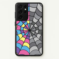 Colourful And Gray Spiderweb  - Wednesday Phone Case for Galaxy S21 Ultra