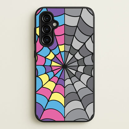 Colourful And Gray Spiderweb  - Wednesday Phone Case for Galaxy A54