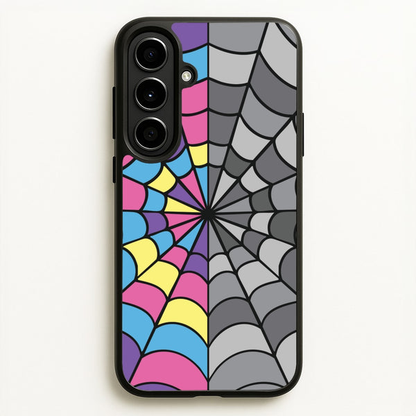 Colourful And Gray Spiderweb  - Wednesday Phone Case for Galaxy A56