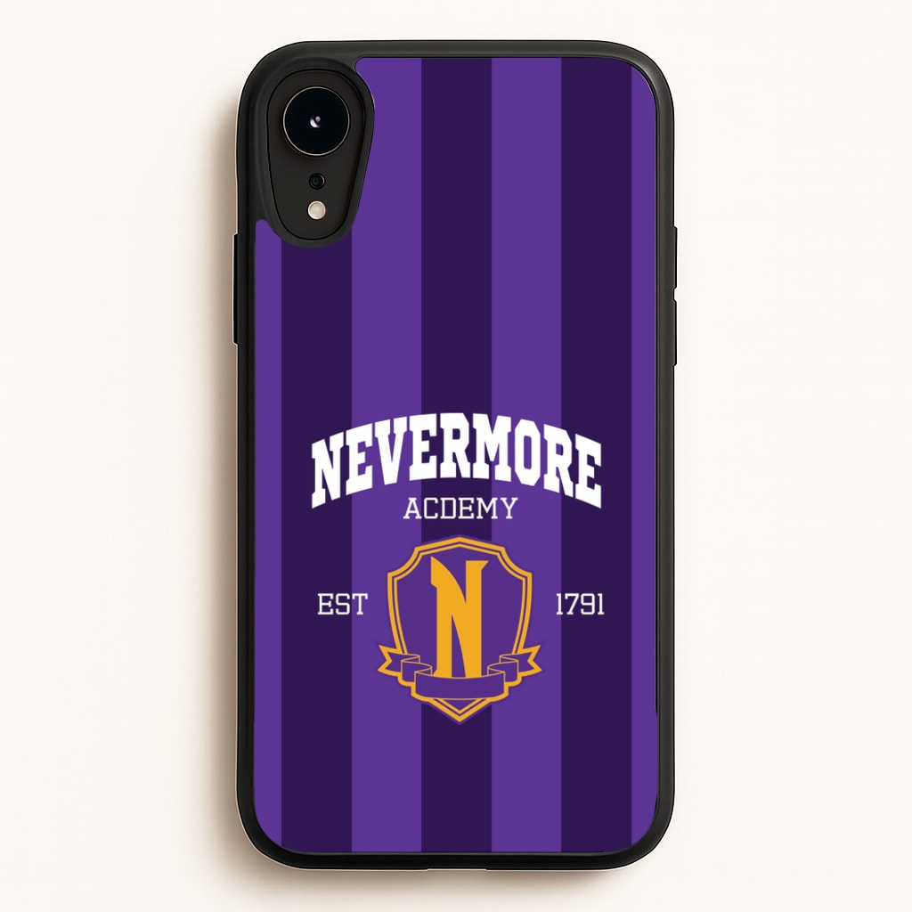 Addams Academy Purple  - Wednesday Phone Case for iPhone XR