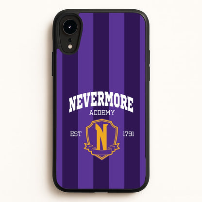 Addams Academy Purple  - Wednesday Phone Case for iPhone XR