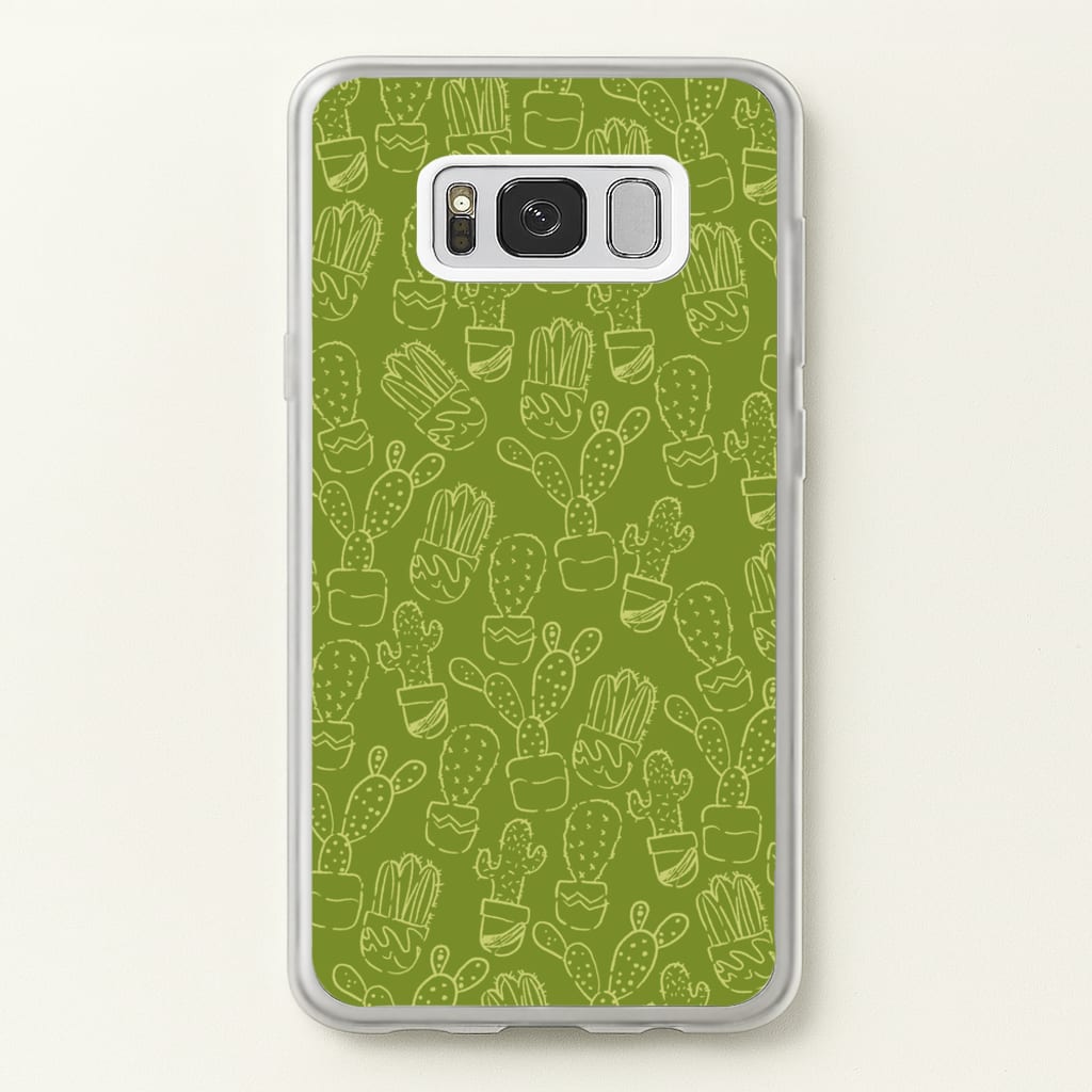 Green And Yellow Cacti - Western   - Western Phone Case for Galaxy S8