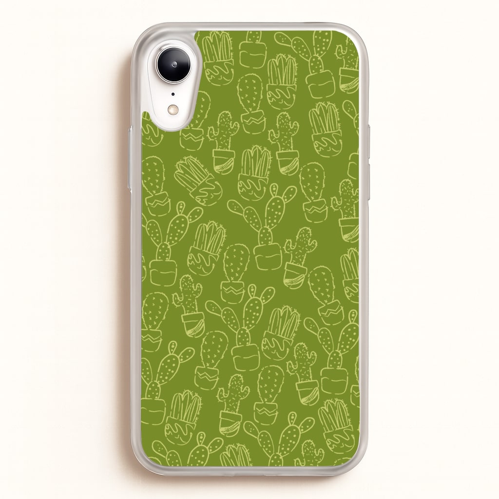 Green And Yellow Cacti - Western   - Western Phone Case for iPhone XR