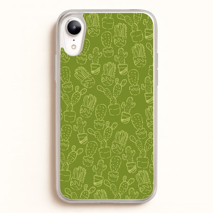 Green And Yellow Cacti - Western   - Western Phone Case for iPhone XR