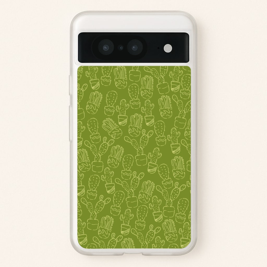 Green And Yellow Cacti - Western   - Western Phone Case for Google Pixel 8