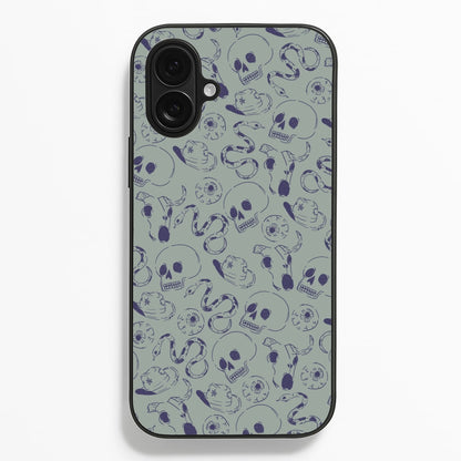 Blue Snakes And Skulls - Western  Phone Case