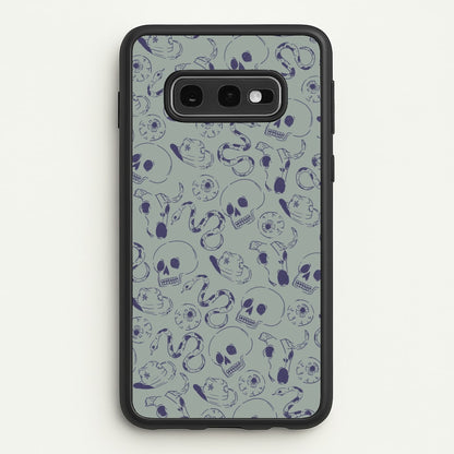 Blue Snakes And Skulls - Western   - Western Phone Case for Galaxy S10e