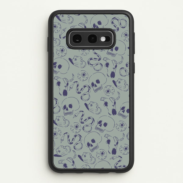 Blue Snakes And Skulls - Western   - Western Phone Case for Galaxy S10e