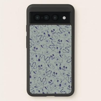 Blue Snakes And Skulls - Western   - Western Phone Case for Google Pixel 7 Pro