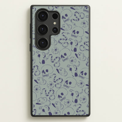 Blue Snakes And Skulls - Western   - Western Phone Case for Galaxy S25 Ultra