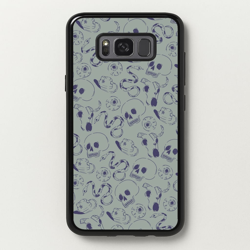 Blue Snakes And Skulls - Western   - Western Phone Case for Galaxy S8