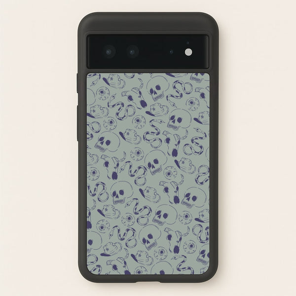 Blue Snakes And Skulls - Western   - Western Phone Case for Google Pixel 6