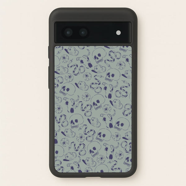 Blue Snakes And Skulls - Western   - Western Phone Case for Google Pixel 7a