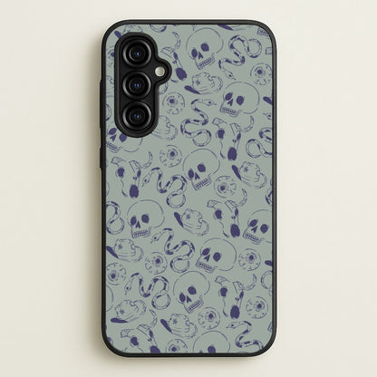 Blue Snakes And Skulls - Western   - Western Phone Case for Galaxy A54