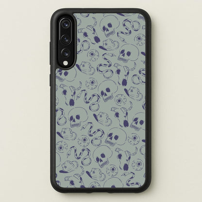 Blue Snakes And Skulls - Western   - Western Phone Case for Huawei P20 Pro