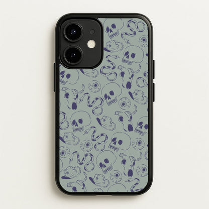 Blue Snakes And Skulls - Western   - Western Phone Case for iPhone 12 / 12 Pro