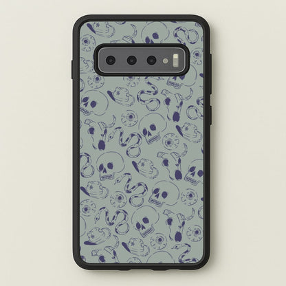 Blue Snakes And Skulls - Western   - Western Phone Case for Galaxy S10