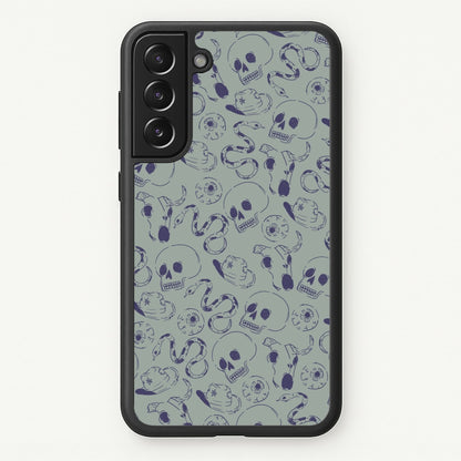Blue Snakes And Skulls - Western   - Western Phone Case for Galaxy S21FE