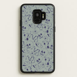 Blue Snakes And Skulls - Western   - Western Phone Case for Galaxy S9
