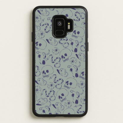 Blue Snakes And Skulls - Western   - Western Phone Case for Galaxy S9