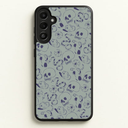 Blue Snakes And Skulls - Western   - Western Phone Case for Galaxy A34