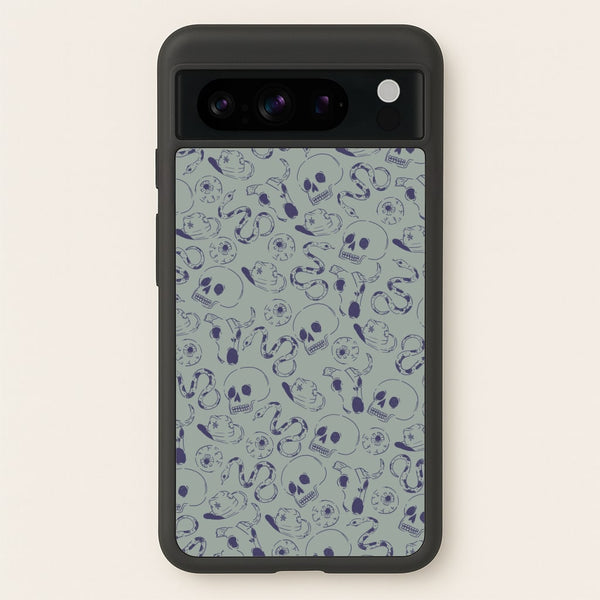 Blue Snakes And Skulls - Western   - Western Phone Case for Google Pixel 8 Pro